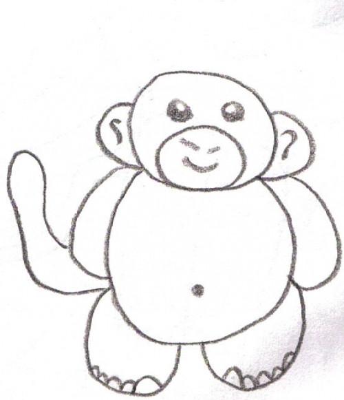 Hvordan Tegn en Baby Monkey Bilde
