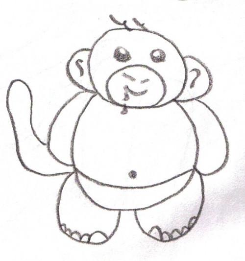 Hvordan Tegn en Baby Monkey Bilde